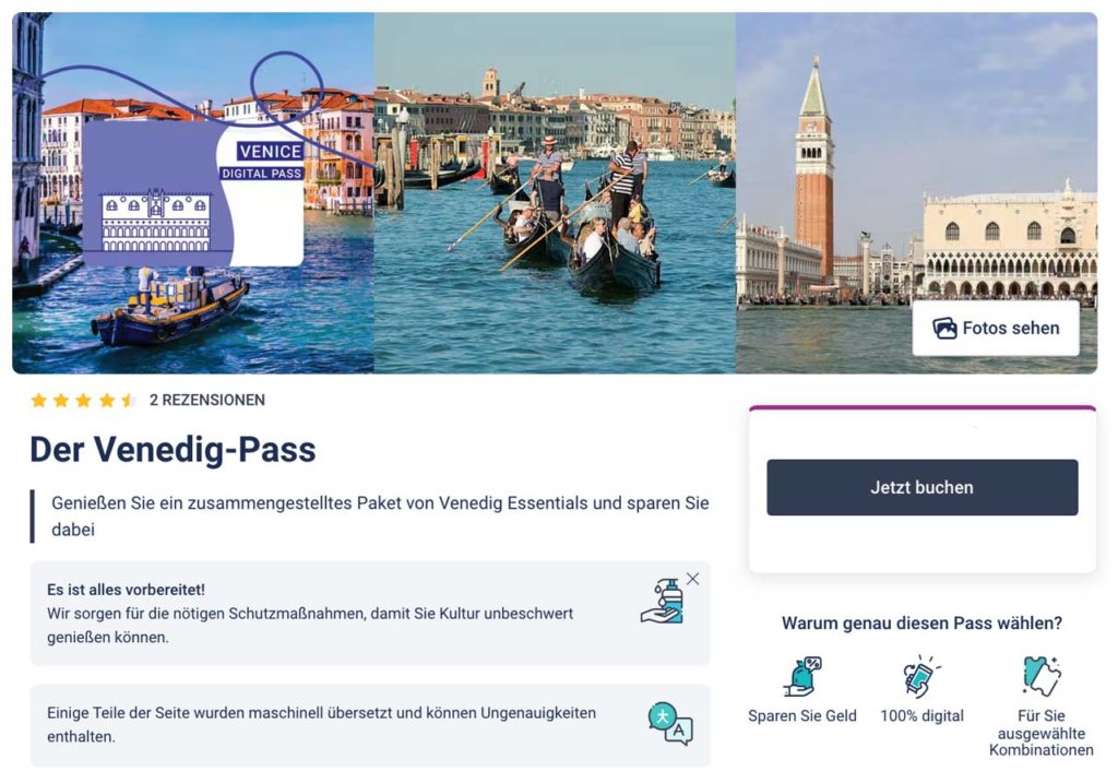 Venedig Pass - Wie verwendet man den Rabattcode?